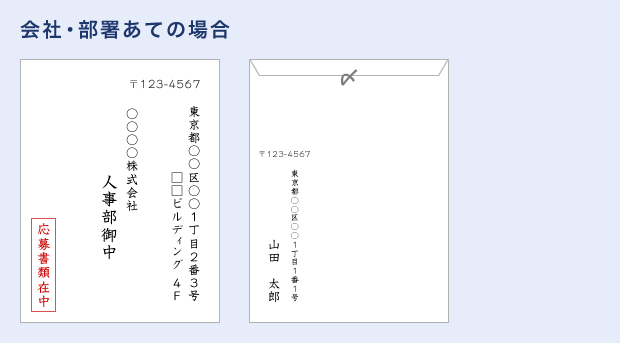 会社・部署あての場合